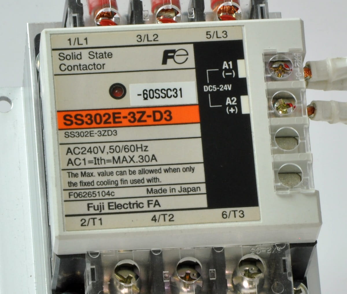 CONTACTOR ELÉCTRICO DE estado sólido Fuji SS202E-3Z-D3 5-24VDC bobina CONTACTOR ELÉCTRICO DE estado sólido Fuji SS202E-3Z-D3 5-24VDC bobina